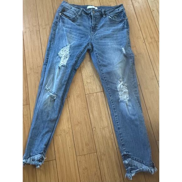 Kancan Distressed Stretchy Jeans Sz. 13 / 30 - Picture 2 of 7
